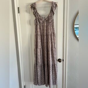English Factory floral ruffle sleeve maxi dresss